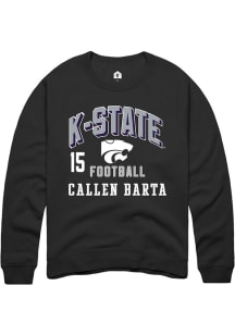 Callen Barta Rally Mens Black K-State Wildcats NIL Arch Logo Player Crew
