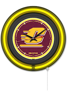 Central Michigan Chippewas Double Neon Wall Clock