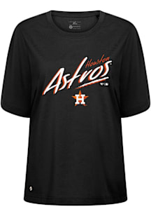 Levelwear Houston Astros Womens Black Bloom Sizzle Short Sleeve T-Shirt
