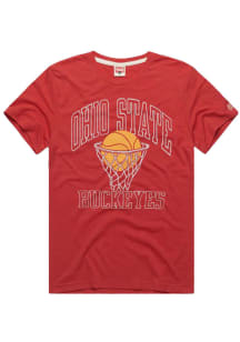Homage Ohio State Buckeyes Red Basketball Short Sleeve Fashion T Shirt