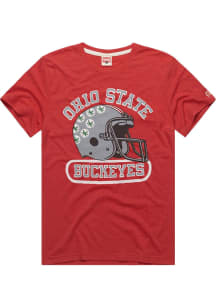 Homage Ohio State Buckeyes Red Helmet Short Sleeve Fashion T Shirt