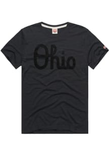 Homage Ohio State Buckeyes Black Script Ohio Blackout Short Sleeve Fashion T Shirt