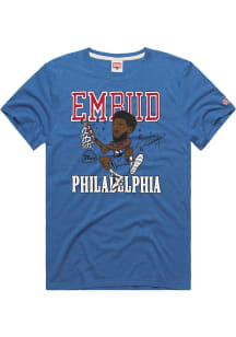 Joel Embiid Philadelphia 76ers Blue Caricature Short Sleeve Fashion Player T Shirt