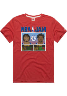 James Harden Philadelphia 76ers Red NBA Jam Short Sleeve Fashion Player T Shirt