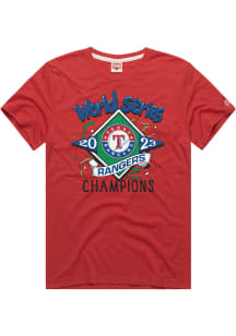 Homage Texas Rangers Red 2023 World Series Champions Short Sleeve Fashion T Shirt