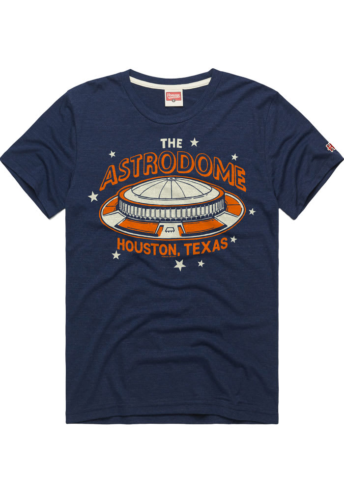 Men's Houston Astros Homage Navy Astrodome Tri-Blend T-Shirt