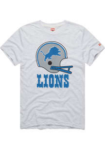 Homage Detroit Lions Grey Helmet Short Sleeve Fashion T Shirt