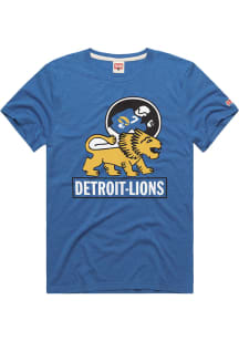 Homage Detroit Lions Blue Retro Lion Short Sleeve Fashion T Shirt
