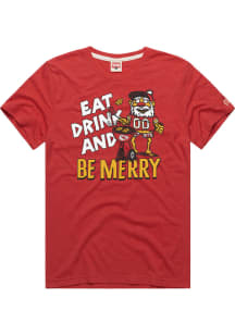 Homage Kansas City Chiefs Red Eat Drink And Be Merry Short Sleeve Fashion T Shirt