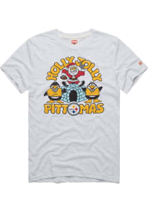 Homage Pittsburgh Steelers White Holly Jolly Pittmas Short Sleeve Fashion T Shirt