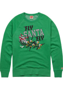 Homage Philadelphia Eagles Mens Kelly Green Fly Santa Fly Long Sleeve Fashion Sweatshirt