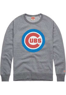 Homage Chicago Cubs Mens Grey Logo Layout Long Sleeve Fashion Sweatshirt