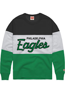 Homage Philadelphia Eagles Mens Kelly Green Retro Stripe Design Long Sleeve Fashion Sweatshirt