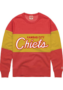 Homage Kansas City Chiefs Mens Red Stripe Graphic Long Sleeve Fashion Sweatshirt