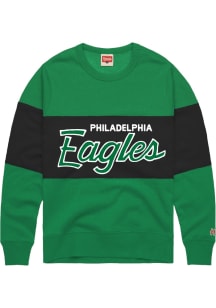 Homage Philadelphia Eagles Mens Kelly Green Retro Stripe Long Sleeve Fashion Sweatshirt