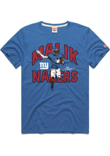 Malik Nabers New York Giants Blue Signature Short Sleeve Fashion Player T Shirt