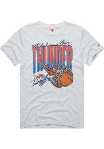 Homage Oklahoma City Thunder Grey Thunder On Fire Short Sleeve Fashion T Shirt