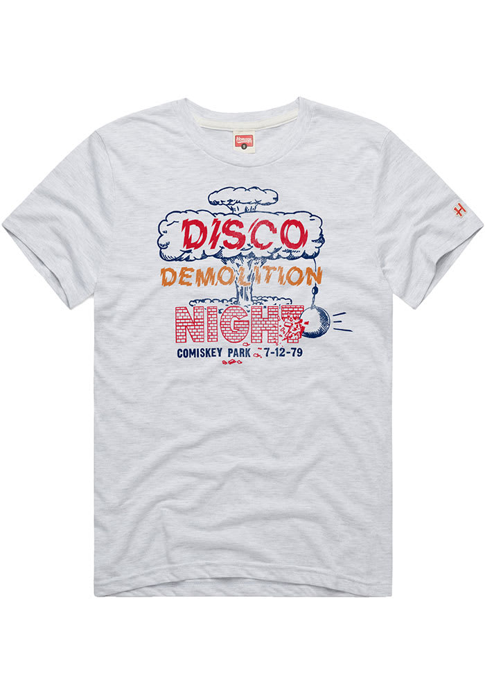 Homage Chicago White Sox White Disco Demolition Short Sleeve Fashion T Shirt, White, 50 COT/25 POLY/25 RAY, Size L, Rally House