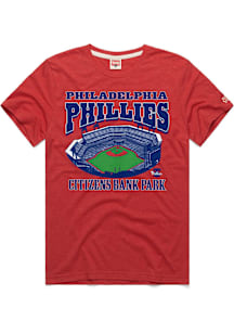 Homage Philadelphia Phillies Red Citizens Bank Park Short Sleeve Fashion T Shirt