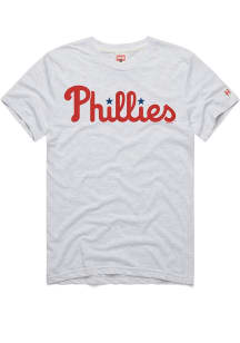 Homage Philadelphia Phillies Grey Jersey Logo Short Sleeve Fashion T Shirt