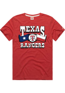 Homage Texas Rangers Red Flag Short Sleeve Fashion T Shirt