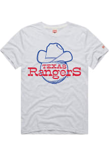 Homage Texas Rangers Grey Cowboy Hat Short Sleeve Fashion T Shirt