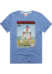 Milwaukee Brewers Light Blue Homage Player Card Short Sleeve Fashion Player T Shirt