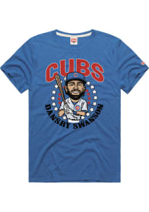 Dansby Swanson Chicago Cubs Blue Player Portrait Short Sleeve Fashion Player T Shirt