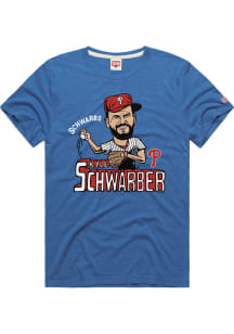 Kyle Schwarber Philadelphia Phillies Blue Player Portrait Short Sleeve Fashion Player T Shirt