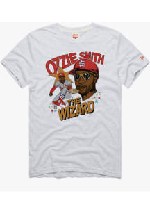 Ozzie Smith St Louis Cardinals Grey Player Portrait Short Sleeve Fashion Player T Shirt