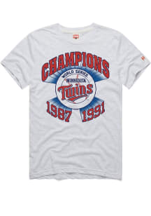Homage Minnesota Twins Ash WS Champs Short Sleeve Fashion T Shirt