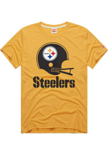 Homage Pittsburgh Steelers Gold Football Club Short Sleeve Fashion T Shirt