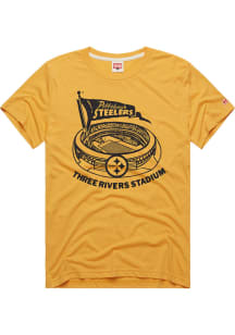 Homage Pittsburgh Steelers Gold Three Rivers Stadium Short Sleeve Fashion T Shirt