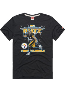 Troy Polamalu Pittsburgh Steelers Black Polamalu Blitz Short Sleeve Fashion Player T Shirt