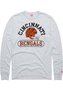 Homage Cincinnati Bengals Ash Arch Over Pill Long Sleeve Fashion T Shirt