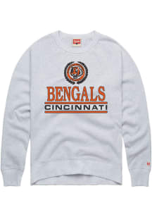 Homage Cincinnati Bengals Mens Grey Collegiate Crest Long Sleeve Fashion Sweatshirt