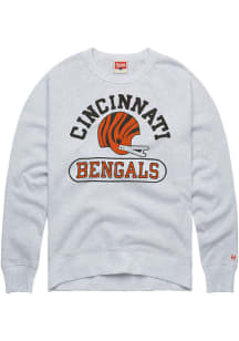 Homage Cincinnati Bengals Mens Grey Arch Over Pill Long Sleeve Fashion Sweatshirt