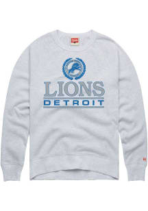 Homage Detroit Lions Mens Grey Collegiate Crest Long Sleeve Fashion Sweatshirt
