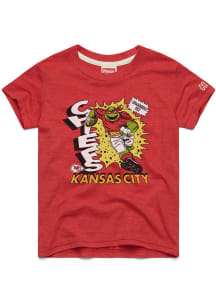 Homage Kansas City Chiefs Youth Red Teenage Mutant Ninja Turtle Short Sleeve Fashion T-Shirt