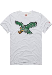 Homage Philadelphia Eagles Ash Retro Bird Short Sleeve Fashion T Shirt