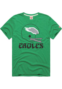 Homage Philadelphia Eagles Kelly Green Helmet Short Sleeve Fashion T Shirt