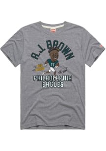 AJ Brown Philadelphia Eagles Grey AJ Brown The Show Short Sleeve Fashion Player T Shirt