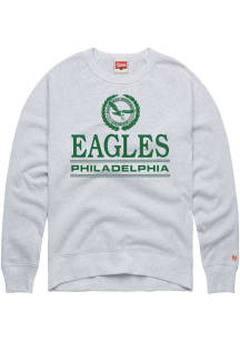 Homage Philadelphia Eagles Mens Grey Collegiate Crest Long Sleeve Fashion Sweatshirt