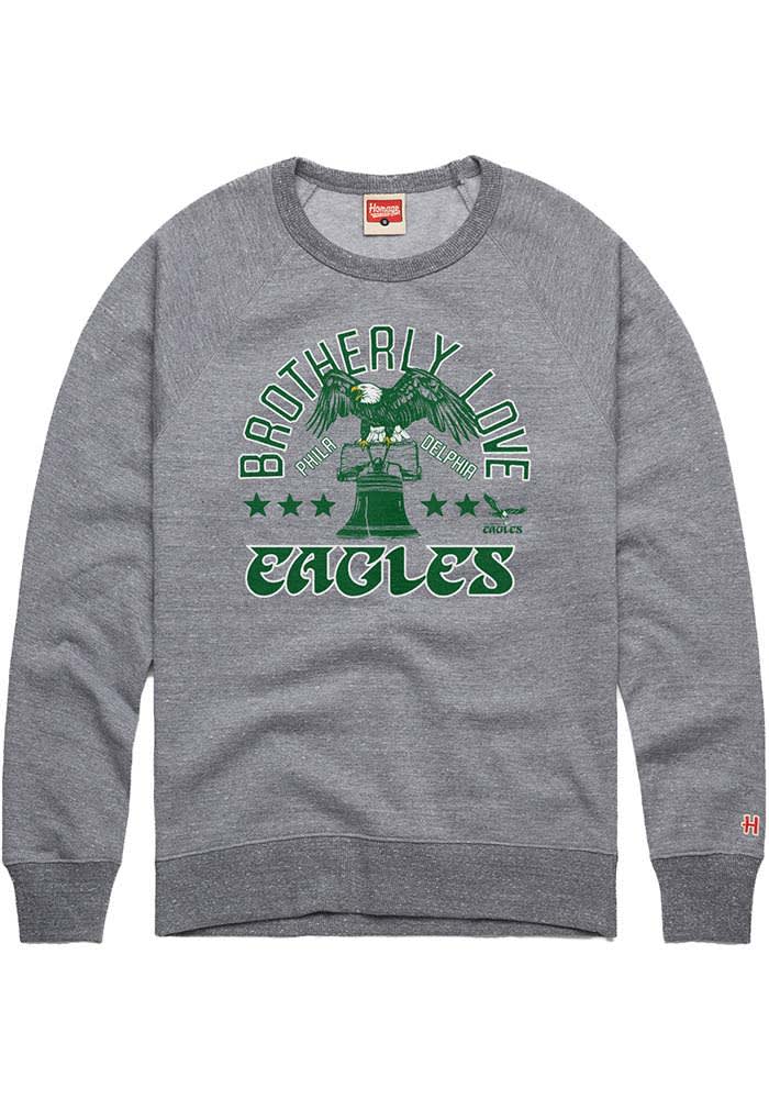 Homage Philadelphia Eagles Mens GREY Brotherly Love Long Sleeve