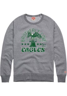 Homage Philadelphia Eagles Mens Grey Brotherly Love Long Sleeve Fashion Sweatshirt
