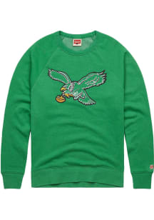 Homage Philadelphia Eagles Mens Kelly Green Retro Primary Logo Long Sleeve Fashion Sweatshirt