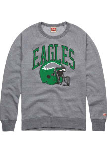 Homage Philadelphia Eagles Mens Grey Arch Over Helmet Long Sleeve Fashion Sweatshirt