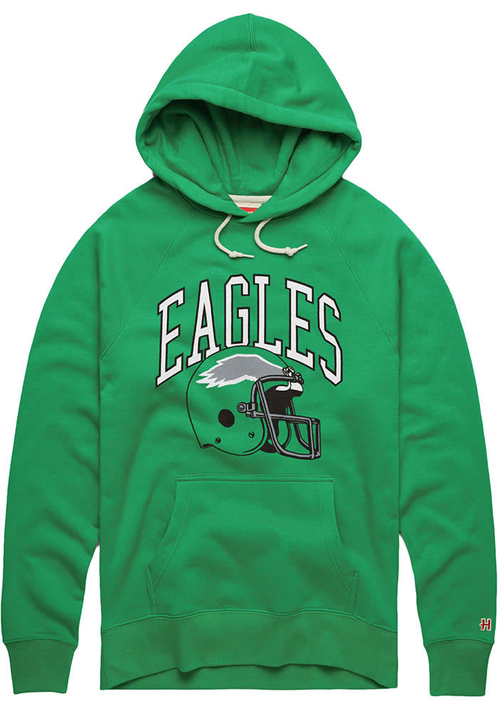 Homage Philadelphia Eagles Kelly Green Arch Over Helmet Long Sleeve