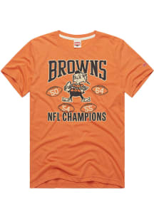 Homage Cleveland Browns Orange NFL Champions Retro Short Sleeve Fashion T Shirt