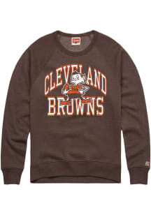 Homage Cleveland Browns Mens Brown Retro Heart And Soul Long Sleeve Fashion Sweatshirt